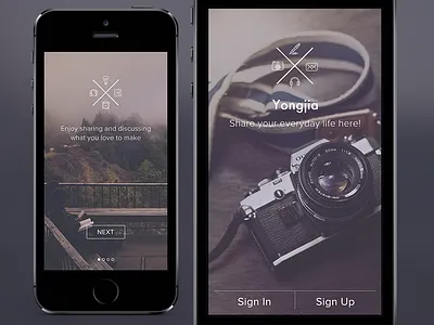 Start Screen app design flat graph ios7 iphone splash start ui