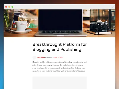 Ace Ghost Theme ace clean ghost ghost theme home page neat