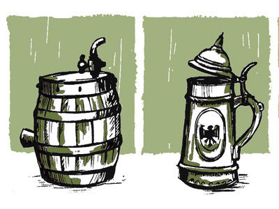 Evolution of Drinking alcohol beer can comic funny humor illustration pottery stein