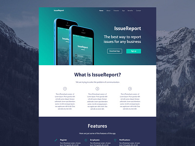 App Landing Page WIP app design gradient iphone issue landing page product web web design website wip