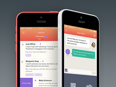 Inbox & Conversation attachment chat conversation flat help inbox ios ios7 message picture swipe