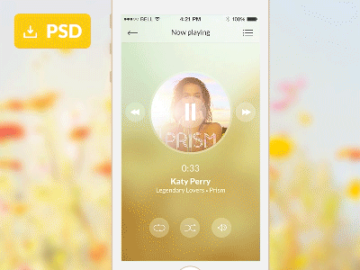 Music Application Freebie animation application free freebie gif interface mobile music player psd