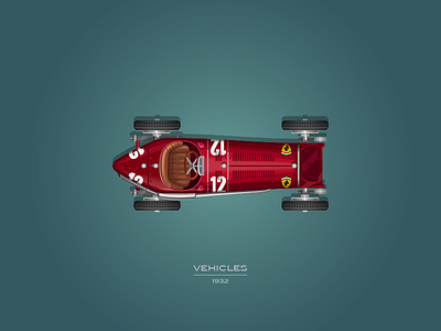 Vehicles / 1932 alfa alfaromeo auto car ertreo ferrari nuvolari race retro vector vector illustration vintage