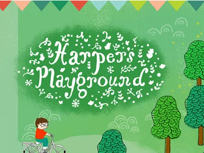 Harper's Playground graphic design hand lettering illustration map