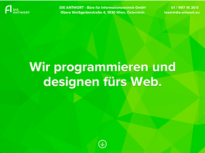 DIE ANTWORT clean design flat minimal page pattern poly polygons single ui web webdesign