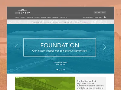 An industrial services provider engineering home page industrial ui web