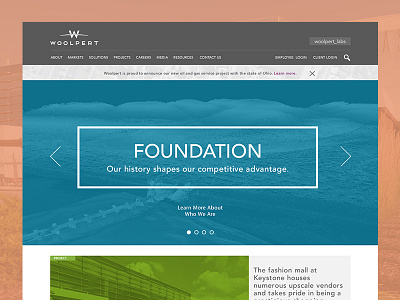 An industrial services provider engineering home page industrial ui web