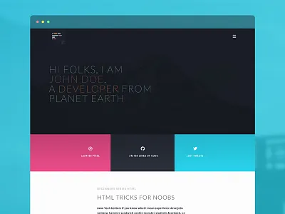 Ghost Theme blog bold code colorful dark developer ghost personal portfolio theme web webdesign