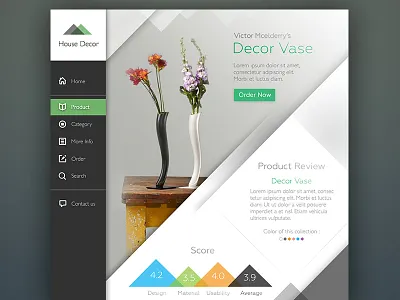House Decor UI app black clean concept design interface minimal ui web web design website white