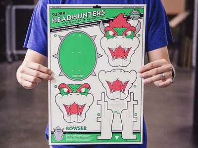 Super Headhunters - Bowser Edition bowser craft kwik krafts laser cut paper shredder super mario bros tmnt turtles in time