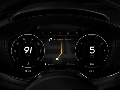 Time to improve Car-UX car gauge in car instrument cluster navigation speedometer