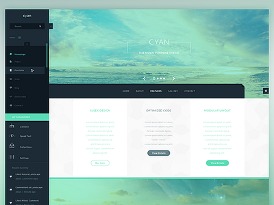 Cyan Theme clean cyan flat modern multipurpose theme themeforest ui ux wordpress