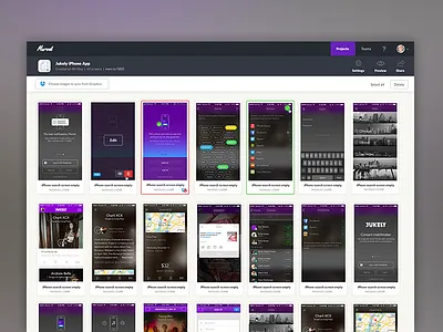 Marvel Project View admin gallery images project projects selected share ui upload web