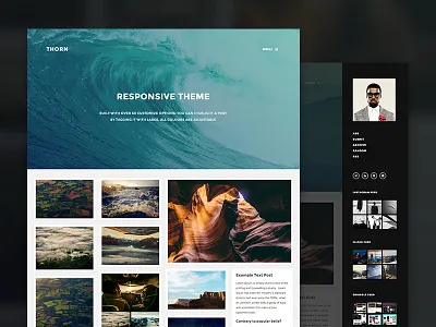 Thorn clean cover grid masonry minimal modern photography sidebar theme tumblr theme web design website