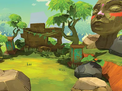 Unity Scenery 3d background game art modelling unity zbrush