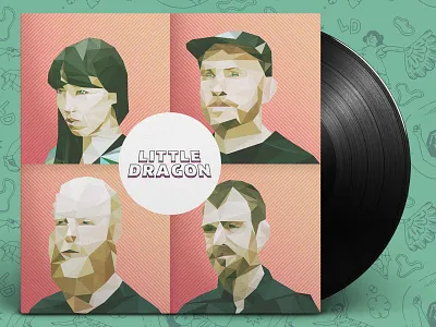 Little Dragon vinyl cover album cover design illustration little dragon low poly lowpoly music pattern vinyl