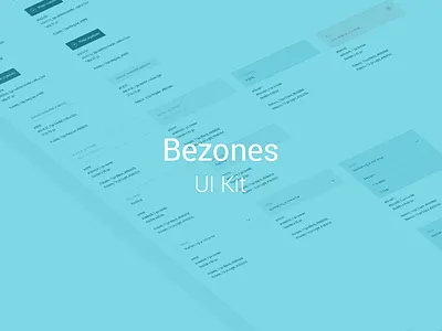 Bezones - UI Kit blue buttons dark flat guidlines icon inputs kit set ui white