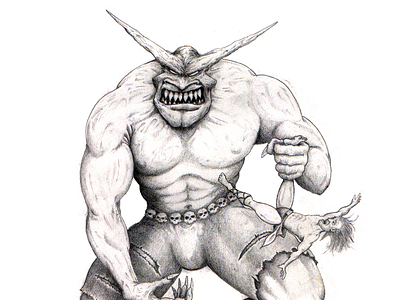 Manhunter monster pencil sketch