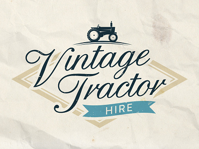 Vintage Tractor Final Logo brand grunge logo retro vintage