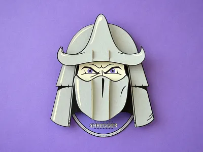 Super Headhunters - Shredder - Paperkraft kraft kwik krafts laser cut paper paper craft screenprint shredder tmnt