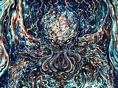 Masotodon - 05.10.2014. @ The Sound Academy cthulu drawing gigposter illustration monster process screenprint silkscreen