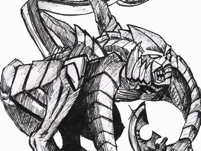 A Copy of the Card 'Scarr,Scout of Dark World' beast copy monster painting practice yugioh