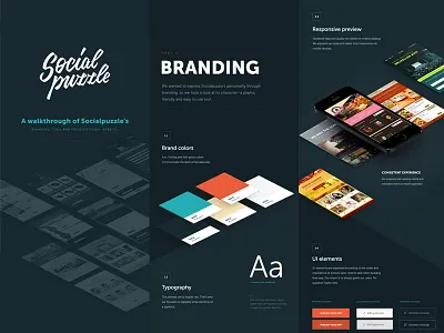 Socialpuzzle app branding clean concept design flat icon logo typography ui ux