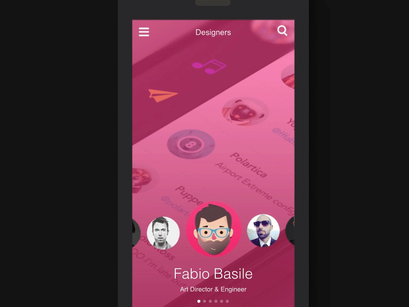 Designers - animated GIF avatar gif ios7 iphone list search slider