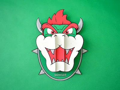 Super Headhunters - Bowser - Paperkraft bowser kraft kwik krafts laser cut mario bros paper paper craft screenprint
