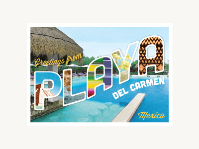 President's Club Postcard beach geometric postcard presidents club sales incentive program travel vintage