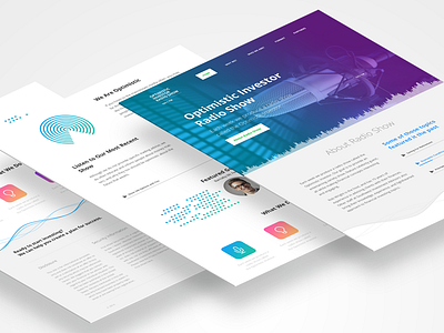 Optimistic Investor Radio Show clean ios7 modern psd template web