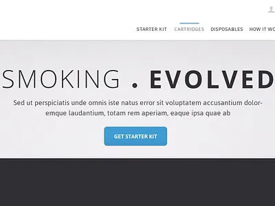 Premium Cigerrate UI Design black blue cart grey landing mac page product shopping