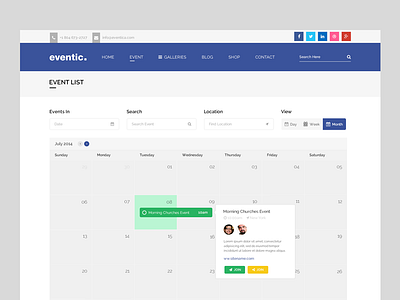 Event Calendar alamin alaminmir blue calendar event flat layout mir nokshacreative uiux