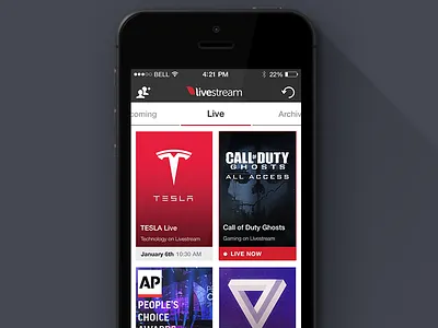 Livestream User Interface Refresh interface ios ios 7 livestream refresh ui user ux