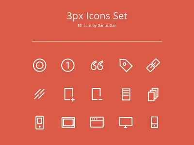 3px Icons Set 3px free freebie icons line mini outline path psd stroke vector