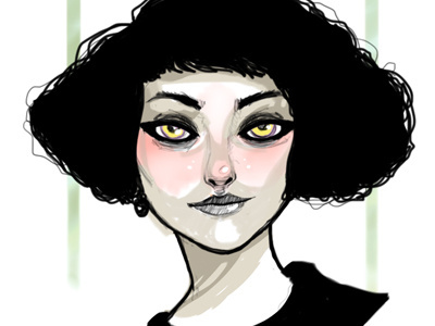 ella black and white female illustration kimbra music