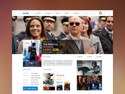Movie UI description film flat movie news player simple ui user interface