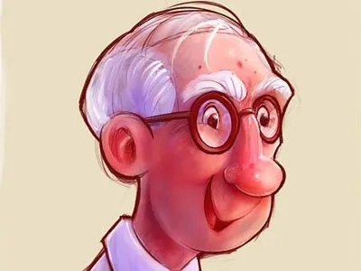 Old Man Color Sketch character design digital painting illustration sketchbook pro