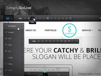 Admin Panel — Media New admin browser content design edit interface manage media panel settings slider ui