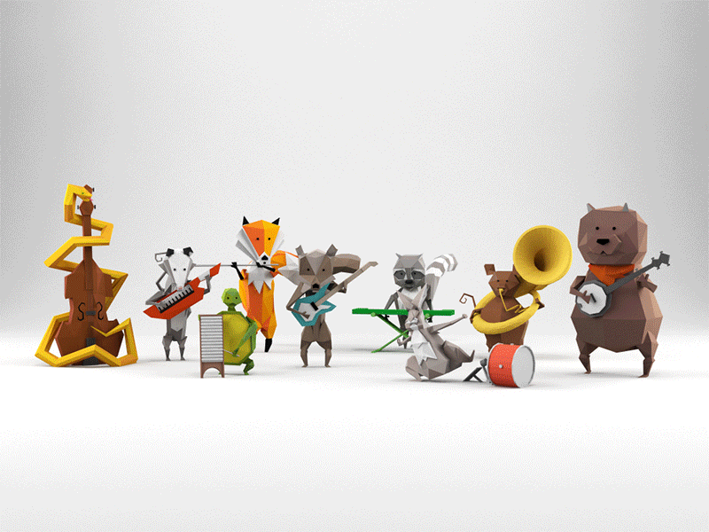 Geo Band 3d animation band c4d geometric gif illustration low poly polygon