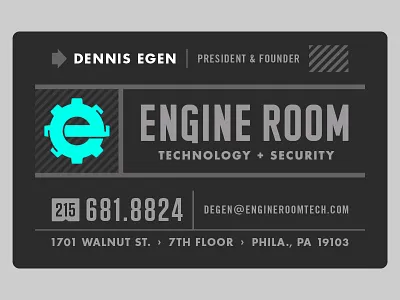 Engine Room Business Card business card e engine engine room gear industrial phone number projekt inc. sean costik