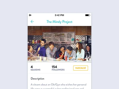 Show Overview v2 - TV Shows App activity app flat ios ios 7 profile retina show overview tv shows