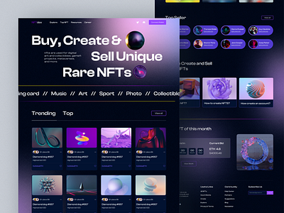 NFT Website Design art bitcoin blockchain branding cryptocurrency design graphic design landing page nft nft art nft buy sell nft home page nfts token ui uidex ux website