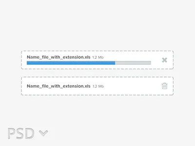 Uploader progress bar + PSD download freebie progress bar psd uploaded uploader
