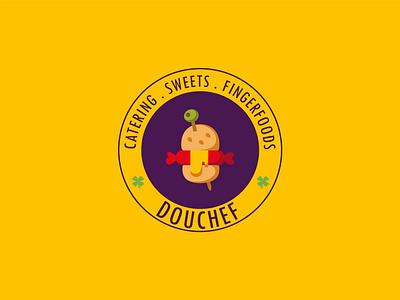 DOUCHEF FingerFoods Identity Design brand identity design branding catering design fingerfood food illustration iran logo logo design logotype persian logo sandwich shiraz sweets typography