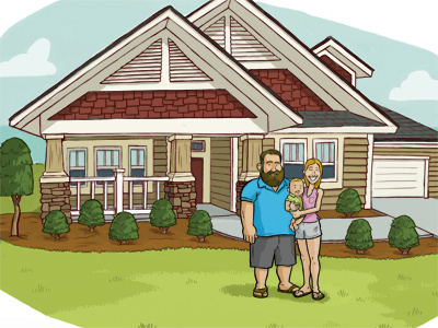 Housewarming Invite baby beard family home housewarming