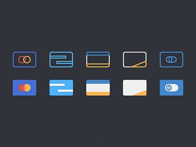 Credit Cards credit cards flat icons mastercard psd psddd visa wireframe