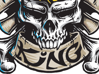 Skull King banner bones crown king skull