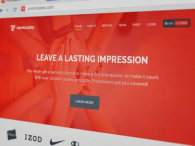 Promolizers Homepage 2x brand branding cart design ecommerce promolizers promotional products responsive shopping shopping cart ui web design