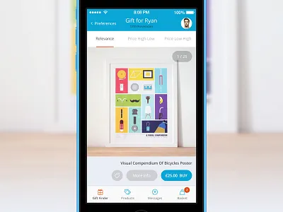Not on the High Street iOS ecommerce gift interface ios7 iphone redesign shop ui ux